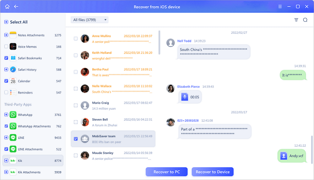herstel kik-gegevens van iPhone -4