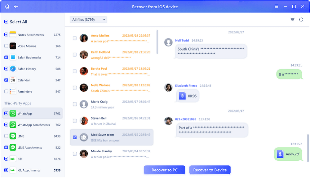 WhatsApp-gegevens herstellen van iPhone4