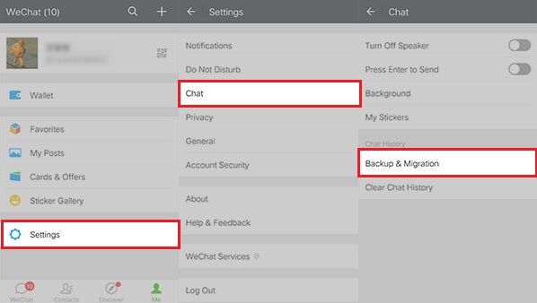 Herstel Wechat-geschiedenis van een andere iPhone