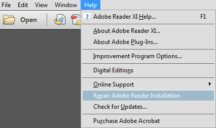 Repareer Adobe Reader om beschadigde PDF te repareren.