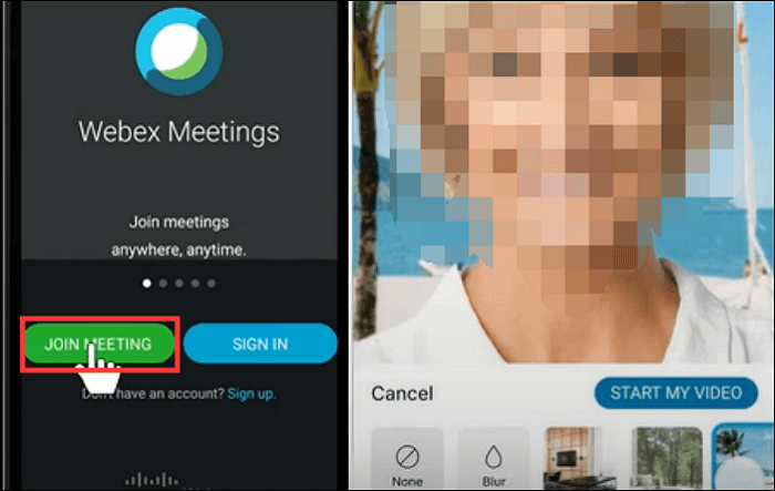 Android Webex-vergadering