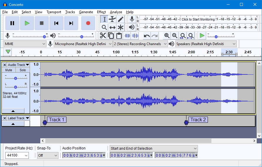 gebruik lef om audio op te nemen