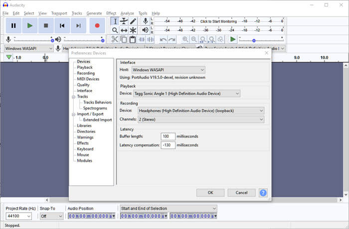 Audacity Opnemen Streaming Audio