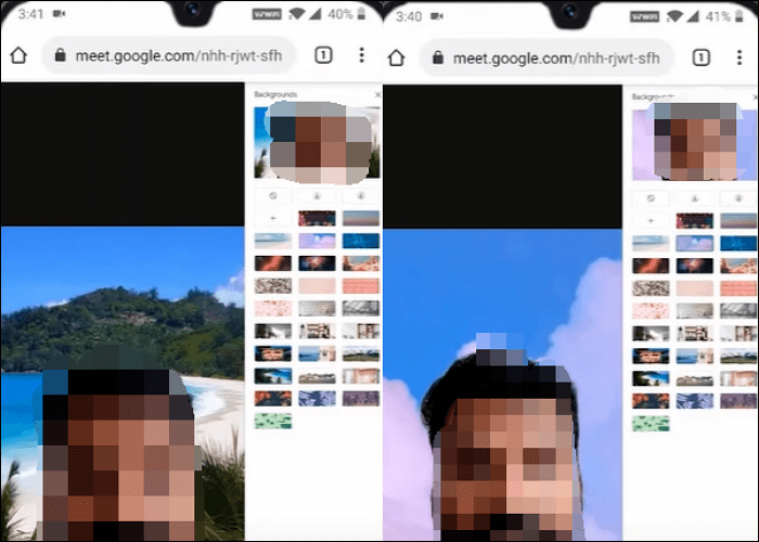 google meet-achtergrond wijzigen op mobiel