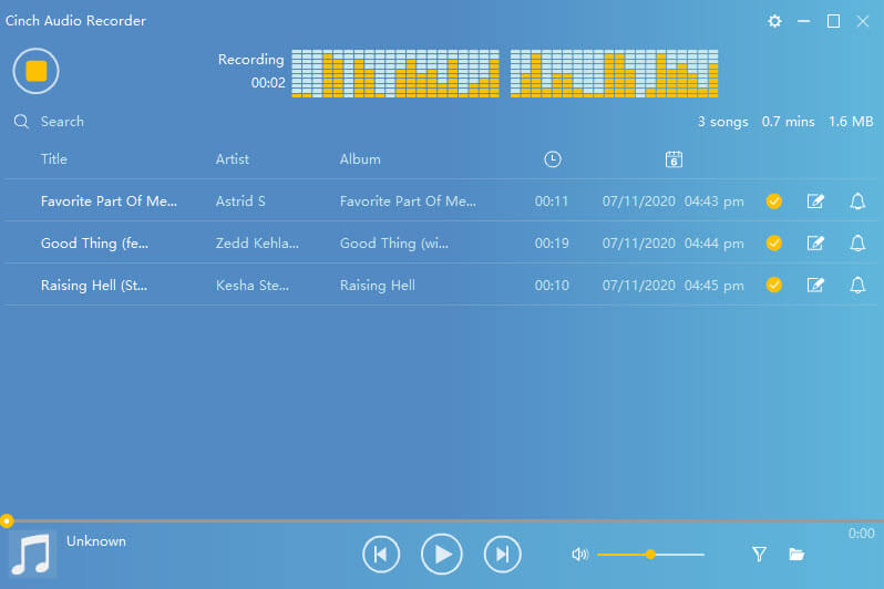 Cinch-audiorecorder