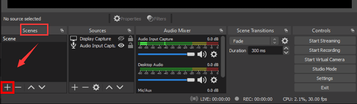 Nieuwe scène toevoegen