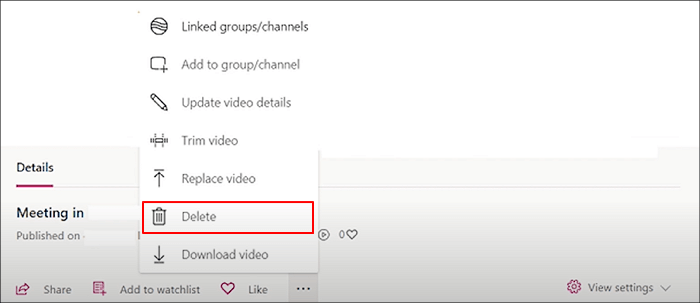 Teams-opname verwijderen De video verwijderen