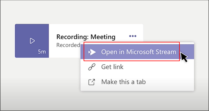 Teams-opname verwijderen Stream openen