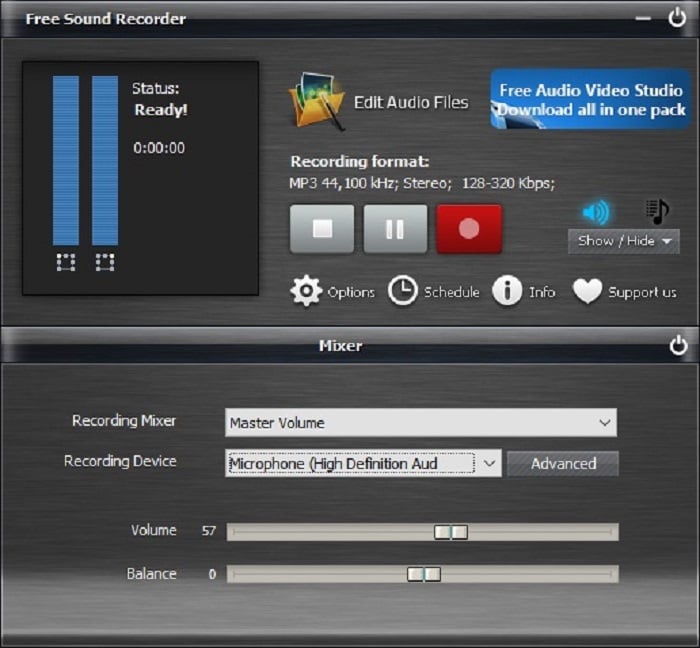 Interne audiorecorder - Gratis geluidsrecorder