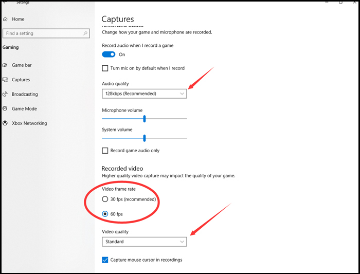 xbox-spelbalkinstellingen voor wmp