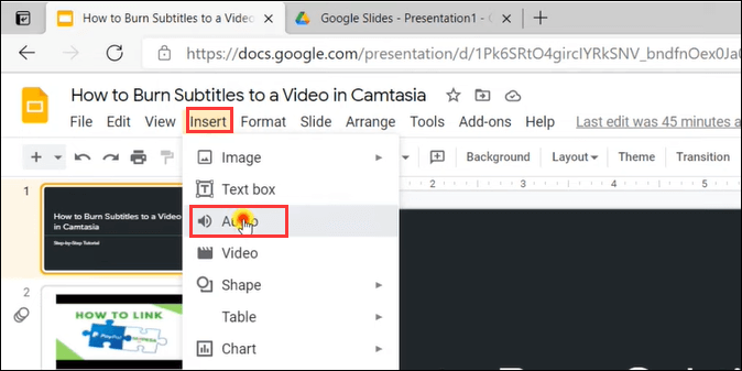 Opgenomen audiobestand importeren naar Google-dia's