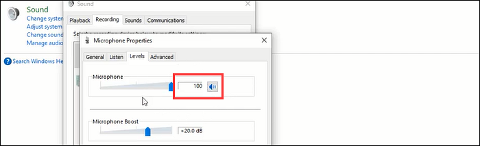 microfoon instelling