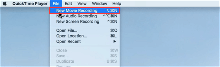 nieuwe film in quicktime player
