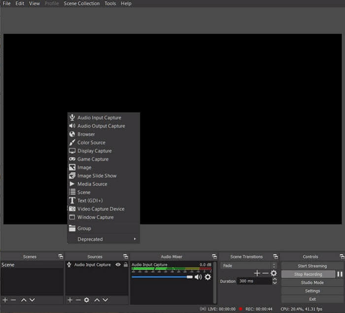 obs opnamebron toevoegen