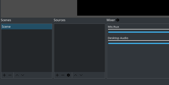 Kies opnamebronnen op OBS