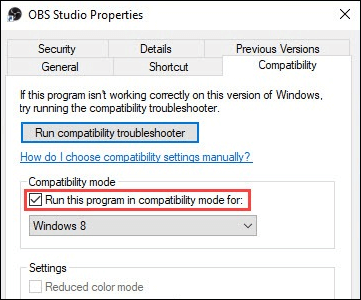 Schakel de compatibiliteitsmodus in