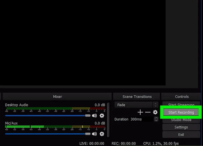 obs beginnen met opnemen
