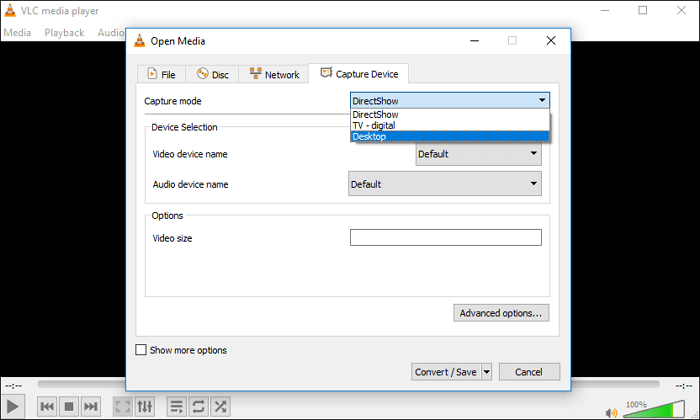 record desjtop vlc mediaspeler