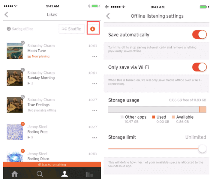 muziek opslaan van soundcloud iphone
