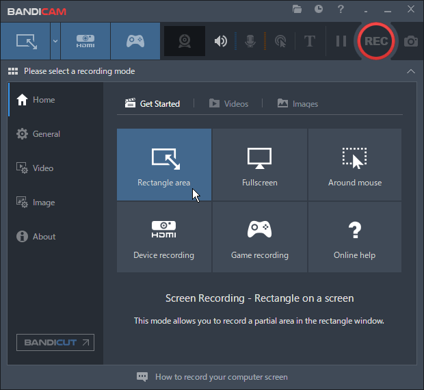 bandicam schema schermrecorder