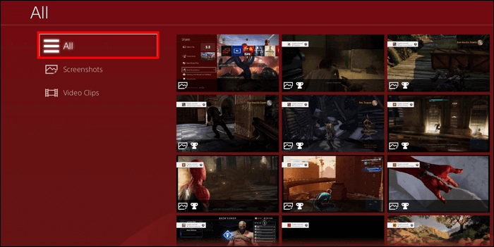 Selecteer Alles onder Opnamegalerij