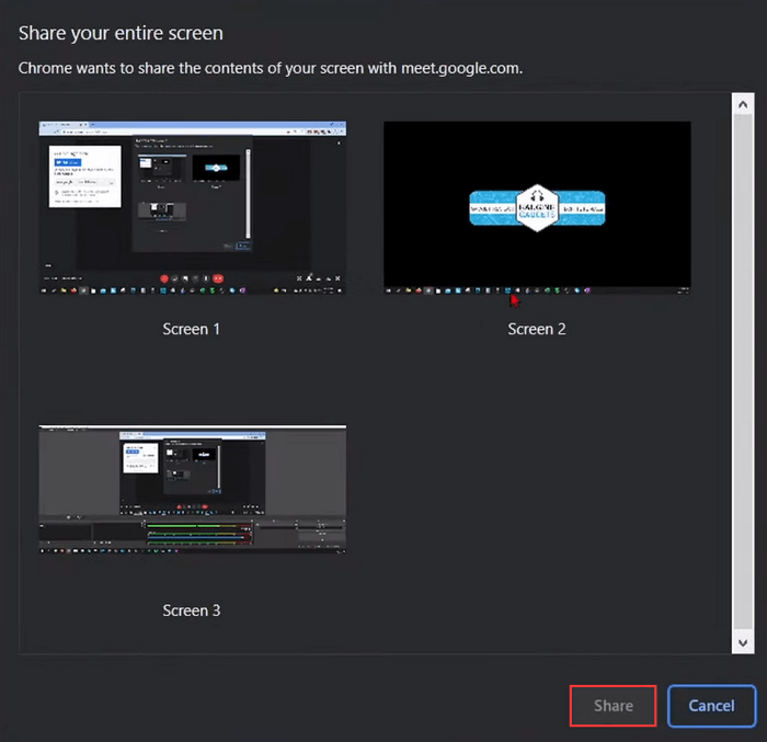 Scherm delen op Google Meet
