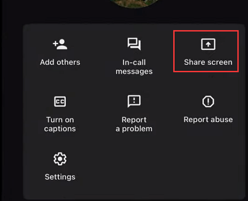 Scherm delen op Google Meet op iPhone