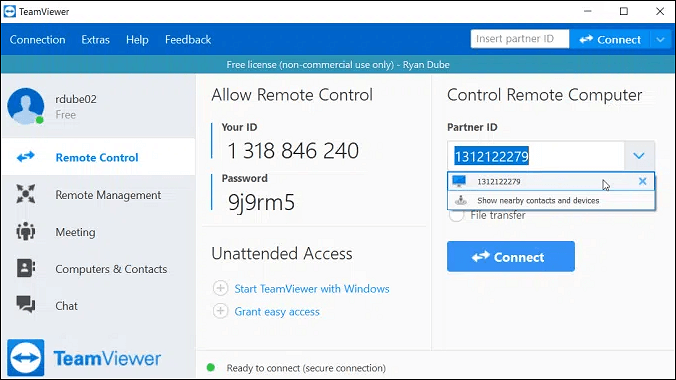 Scherm delen met Teamviewer