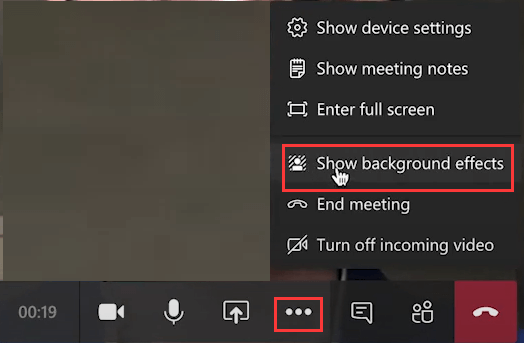 Zoek optie voor achtergrondeffect weergeven