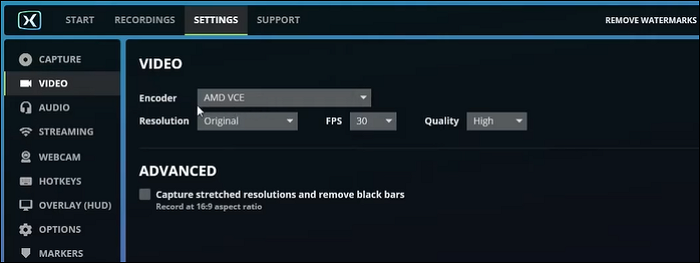 fbx game recorder video-instelling