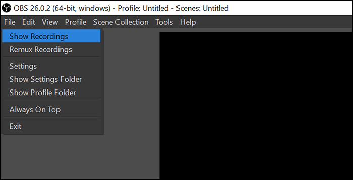 bekijk opnames obs studio