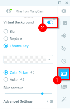 virtuele achtergrond Manycam