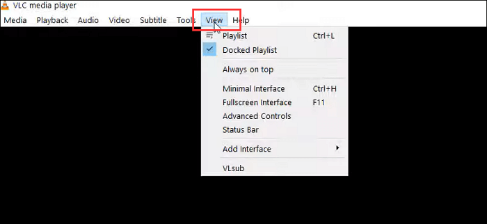 Bekijk opties in VLC