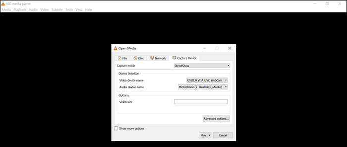 vlc-opnameoptie instellen
