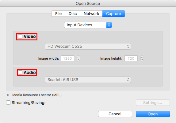 Selecteer de video- en audio-optie