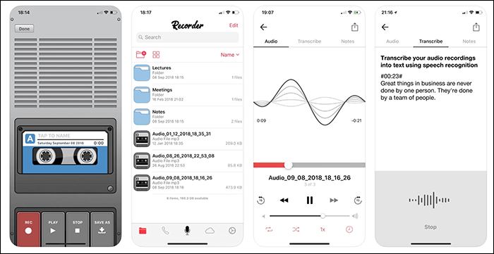 voice recorder audio-editor voor iphone