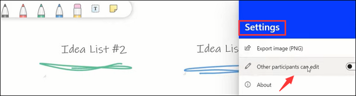 whiteboard instellen