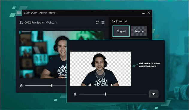 xsplit achtergrond