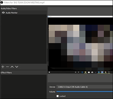 zoom audio in obs