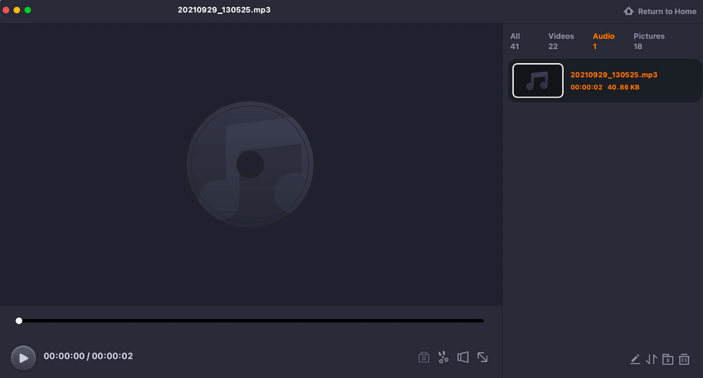 Audio-opname bekijken