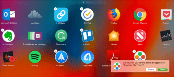 apps verwijderen van launchpad