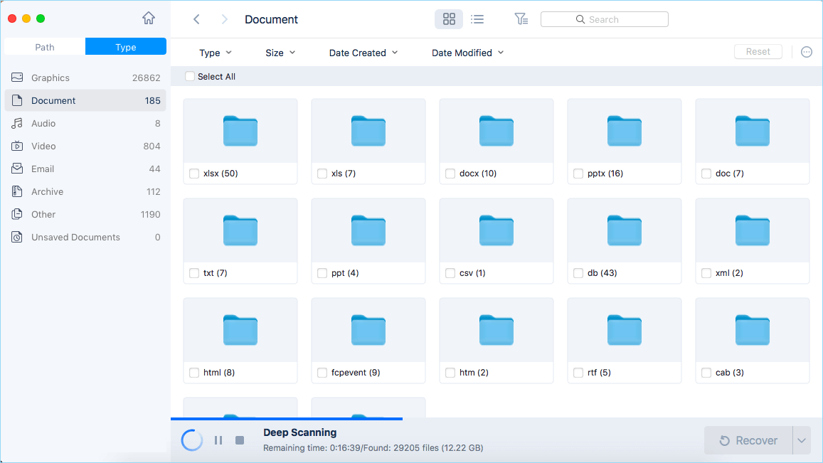 scan het geselecteerde station om verloren documenten te vinden