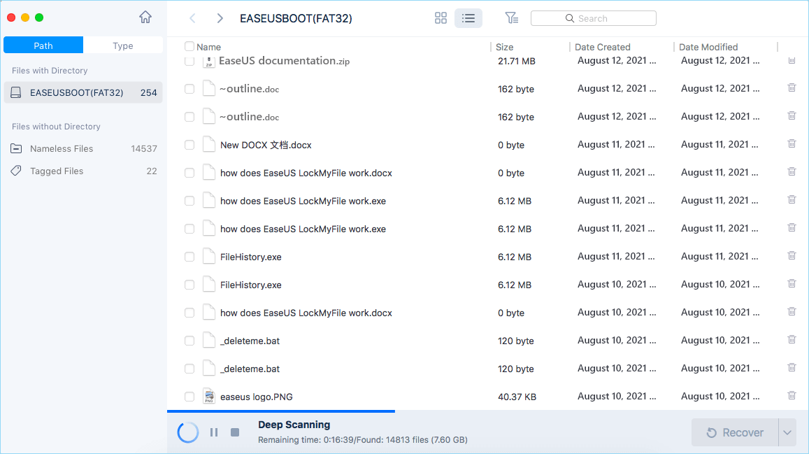 scan verloren gegevens op de flashdrive