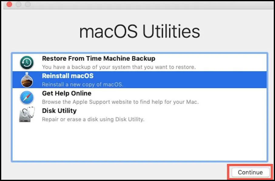 herinstalleer uw macos-systeem