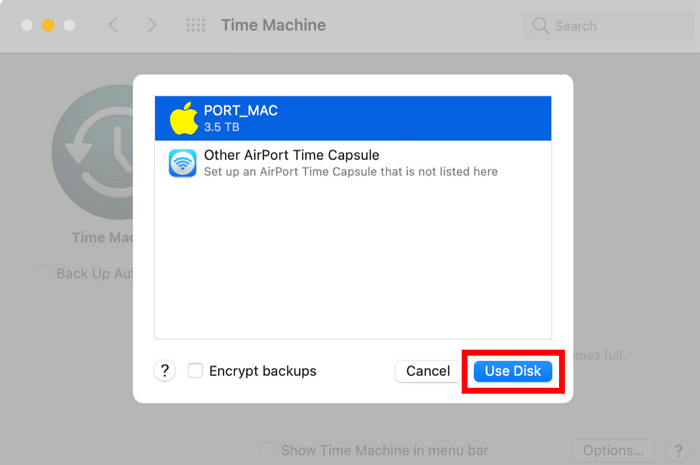 Bevestig Gebruik schijf