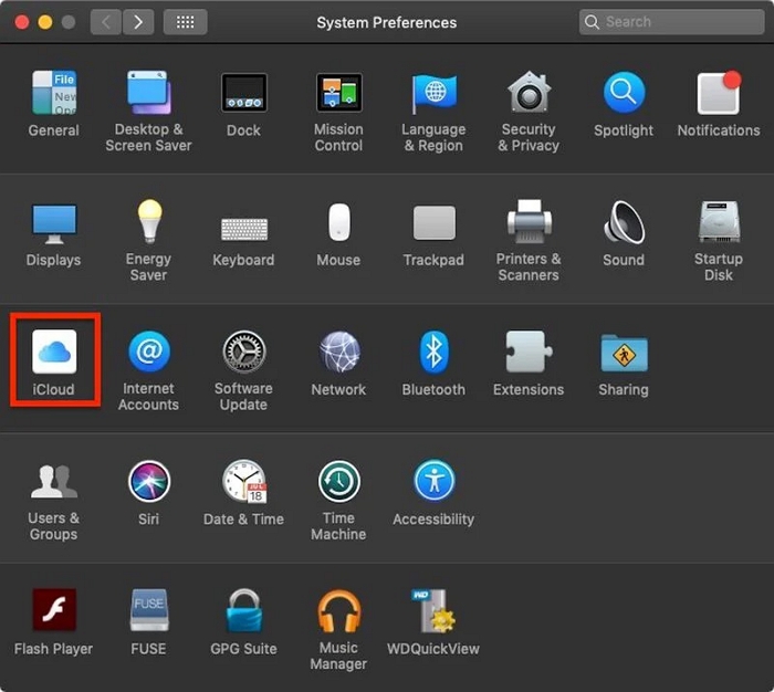 ontkoppel icloud van mac 1