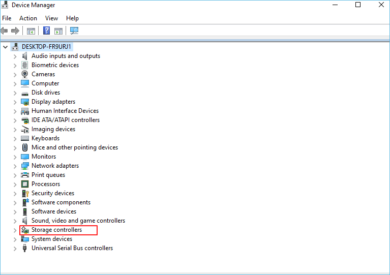 klik op opslagcontroller