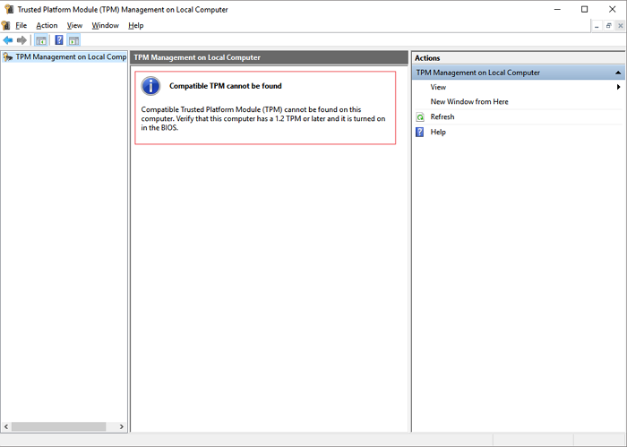TPM is niet geactiveerd