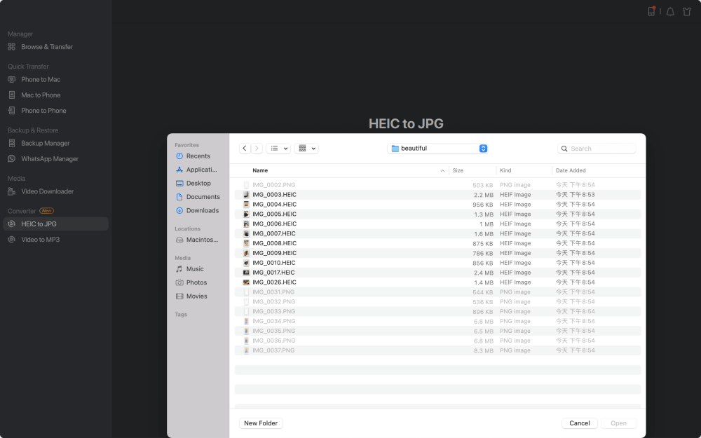 Voeg HEIC-foto's toe aan EaseUS MobiMover vanaf pc