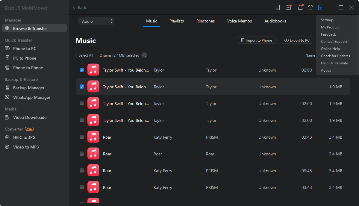 muziek overbrengen van iPod naar computer - stap 2